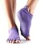toesox Women's Grip Half Toe Low Rise Socks, Medium, Light Purple