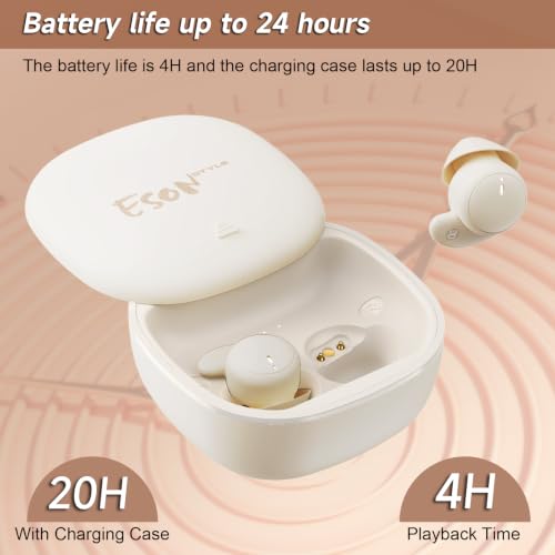 esonstyle Sleep Headphones, Mini Wireless Side Sleep Headphones Bluetooth 6.0, Liquid Silicone, Invisible Headphones for Sleeping Workout Work Travel