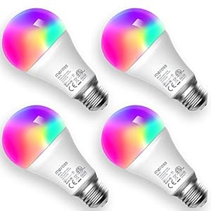 Meross Smart WiFi Dimbare Meerkleurige LED-lamp Afstandsbediening Equivalent 60W E27 2700K-6500K Compatibel met Alexa…