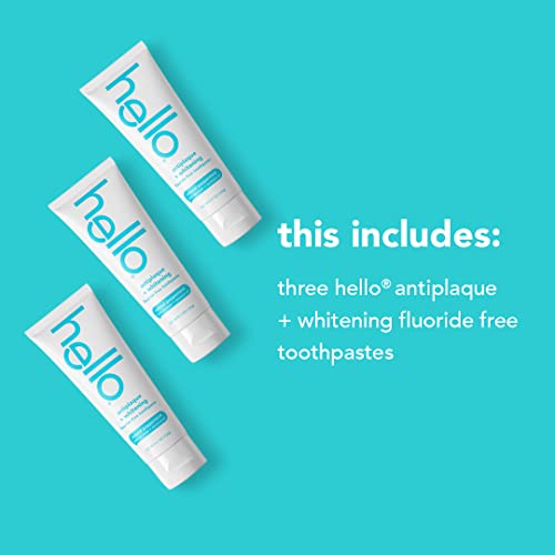 Hello Antiplaque Whitening Toothpaste, Fluoride Free Toothpaste for