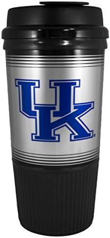 GameDay Novelty NCAA Kentucky Wildcats Insulated Platinum Gripper Travel Tumbler with No Spill Flip Lid, 16 oz