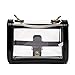 Blue Heaven Clear Boxy Shoulder Bag Chain Strap Crossbody Purse - Stadium/Concert Venues Approved, Black, Small