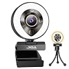 JIGA 1080P Webcam with Microphone, HD Webcam with Light, Streaming Camera for PC,USB Camera, Adjustable Brightness,Fast…