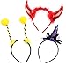 U-Goforst Halloween Party Favors - 6 Halloween Headbands Holiday Party Fancy Hats Photo Prop Cosplay Witch Antenna Devil Headband
