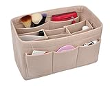 Women's Purse Organzier Sturdy Felt Handbag Liner Insert Bag BeigeL