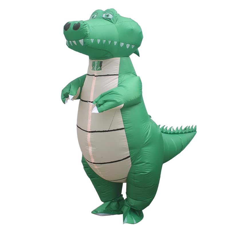 RHYTHMARTS Inflatable Crocodile Costume Air Blow Up Crocodile Costume Fancy Dress for Adult Halloween Costumes Christmas Carnival