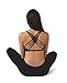 QUEENIEKE Womens Yoga Sport Bra Light Support Strappy Free to Be Bra Size XL Color Top Black Across
