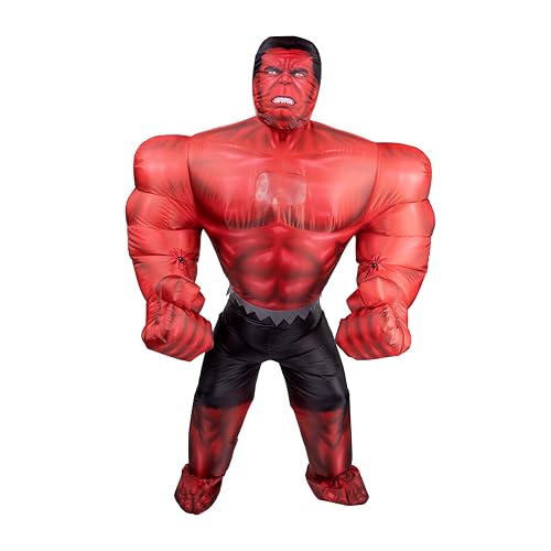 MARVEL Red Hulk Official Adult Inflatable Halloween Costume - Inflatable Jumpsu…