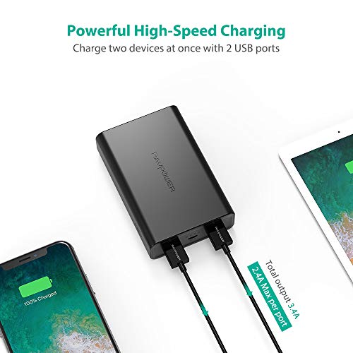 image for Portable Charger RAVPower 10000mAh Power Bank, Ultra-Compact Battery P