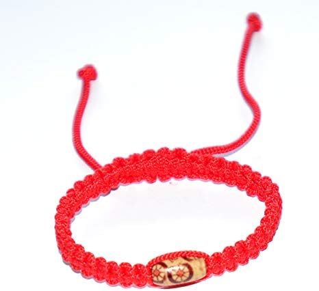 Tibetan Buddhism Dzi Bead Adjustable Braided Cotton Friendship Bracelet