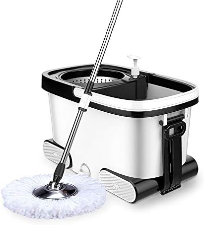 XSJJ Spin Mop Spin Mop，Lazy Spin Mop Bucket Set for Home Kitchen Floor Cleaning System Double Drive Free Hand Wash Microfiber Mop 360° Spin floor Mop & Bucket Set (Color : Style 1, Size : 3 heads)
