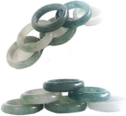Karatgem Jewelry Mixed Color Jadeite Jade Ring 4-5 mm US Size 4.5-12 from UK Warehouse