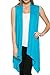 Women's Solid Color Sleeveless Asymetric Hem Open Front Cardigan (TURQUOISE, XL)