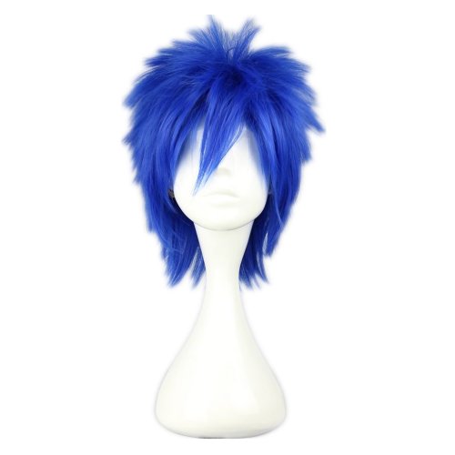 COSPLAZA Cosplay Wigs Short 35cm Blue Boy Teens Anime Costume Hair