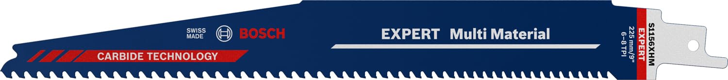 Bosch Professional 1x Expert ‘Multi Material’ S 1156 XHM Reciprocating Saw Blade (for Cast iron, Length 225 mm, Accessories Reciprocating Saw)