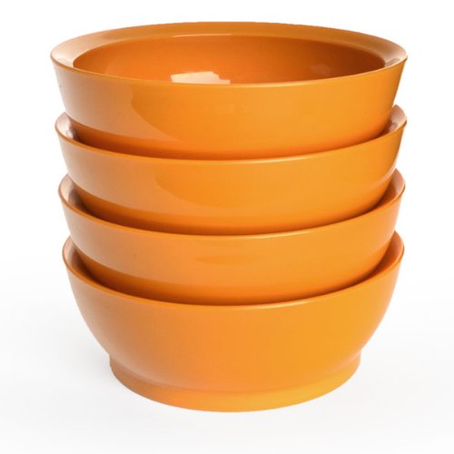 Non-Spill Bowl Set - 28oz - 4 Bowls - Orange