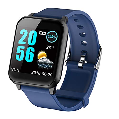 Sunward Bluetooth Waterproof Smart Watch Heart Rate Monitor Bracelet Wristband for iOS Android Activity Trackers Waterproof Step Calorie Counter Pedometer Band for Men Women (Blue)
