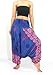 NaLuck Harem Pants Women’s Hippie Bohemian Smocked Waist Mandala Floral Prints Boho Yoga Aladdin Pants Jumpsuit PH12-Navy