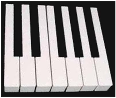 Plastic Moulded Piano Keytops with Fronts - Light Cream - One Octave