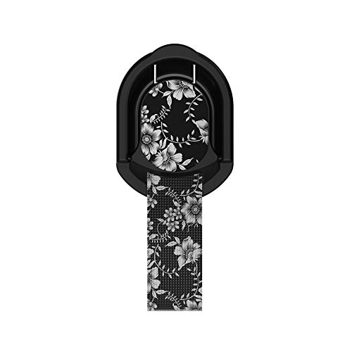Ghostek Universal Magnetic Finger Holder Strap Grip Metallic Ring Kickstand | Compatible with iPhone X/Xs, Samsung s10 s10 Plus, S9, S8, HTC, LG, Google, Alcatel, OnePlus, Sony| Floral Black