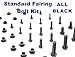 Black Standard Motorcycle Fairing Bolt Kit For Yamaha YZF-R6 2003-2004 / YZF-R6s 2006-2009 Body Screws, Fasteners, and Hardware