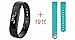 Trendy Pro Fitness Tracker with 2 Bands for Android and iOS - Black and Color Band (Turquoise)