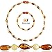 Baltic Amber Teething Necklace + Amber Teething Anklet Set for Baby (Unisex - Cognac/Milk - 12.5 Inches / 5.5 Inches) - 100% Authentic Amber Necklace & Amber Teething Bracelet for Infant & Toddler