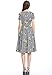 Wonderful Women Casual V Neck Dresses, Floral Print Short Sleeve Swing Cocktail Dress for Party,Stripe Yellow,Medium