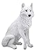 Ebros Large Artemis Wildlife Sitting Alpha Albino Ghost White Wolf Statue 20.5