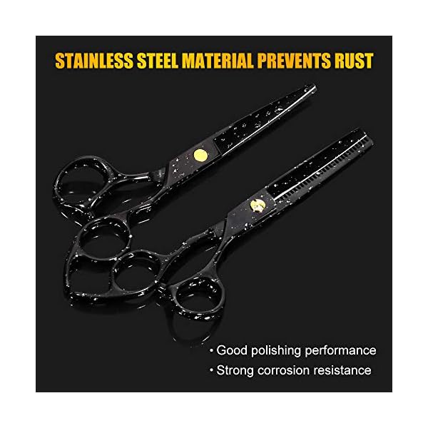 Wrei Hair Scissors Set,Hair Cutting Scissors Kit,11 Pcs Professional Haircut Stainless Steel Scissors,Thinning Shears…