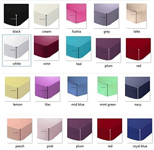 Dulce Lino Extra Deep 16"(40cm) Non Iron Percale Pollycotton Fitted Sheet (Plum, Single)