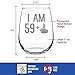 59 + 1 Middle Finger - 60th Birthday Stemless Wine Glass for Women & Men - Cute Funny Wine Gift Idea - Unique Personalized Bday Glasses for Best Friend Turning 60 - Drinking Party Decoration