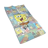 AEPWQDQW Microfiber Bath Towel Spongebob Memories Soft Hand Towels, Pool Towels and Gym Towels