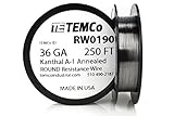 TEMCo Kanthal A1 wire 36 Gauge 250 Ft Resistance AWG A-1 ga