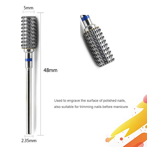 JEWHITENY Tungsten Carbide Nail Drill Bits Set 7Pcs Remove Acrylic Nail Polish Manicure Machine Accessories Electric Nail Files Nail Tools 3/32"
