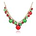 XOCARTIGE Christmas Necklace X-Mas Jingle Bell Necklaces Present Bow Pendant Necklace Present for Women Girls