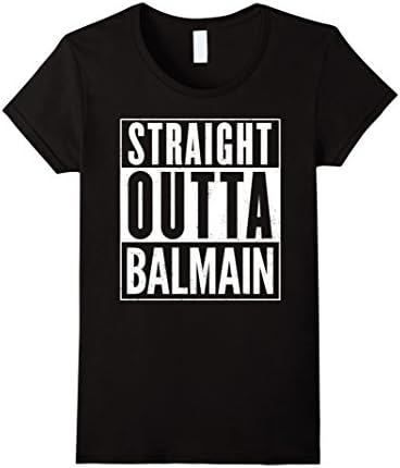 Womens Straight Outta BALMAIN T-Shirt Large Black