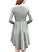 Allegra K Fall Winter Women Long Sleeve High Low Short Tee Dress M Grey