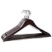 CHICAGOAN Solid Wooden Suit Hangers with Anti-Rust Hooks and Non-Slip Design with Hanging Bar for Coat Suit Jacket Shirt Pants,Walnut Finish,10-Pack