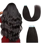 Sunya Tape in Hair Extensions 18 inches Silky Straight Remy Human Hair Seamless Skin Weft Tape in...