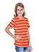 Kavio! Youth Striped Jersey Crew Neck Short Sleeve Tee Striped Heather/V.Orange XS