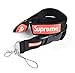 Urban Fashion Streetwear Lanyard, Neck Strap Keychain Holder for Keys, Phones, Bags, Accessories (Black w/Red Box Logo)