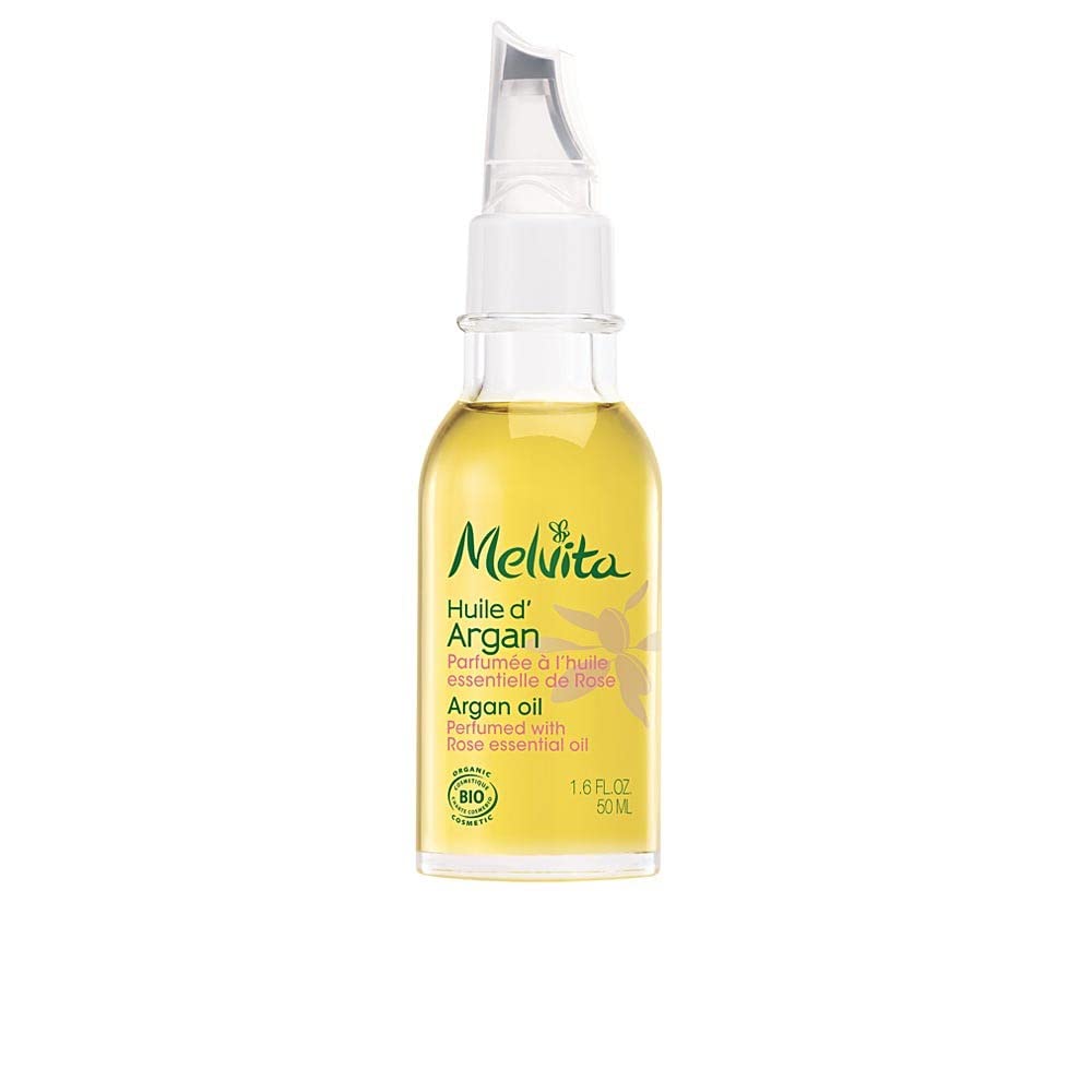 Melvita - Perfumed Argan Oil with Rose - Beauty Oils - Nourishing and Protective Care for Skin and Hair - Glass Bottle of 50 ml — image 1
