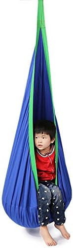 YAONIEO Child Pod Swing Chair Indoor and Outdoor Hanging Seat Hammock Blue