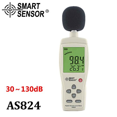 Zerama Smart Sensor AS824 30~130 dBA 35~130dBC Mini Digital Sound Noise Level Meter Decibel Sound Pressure Tester