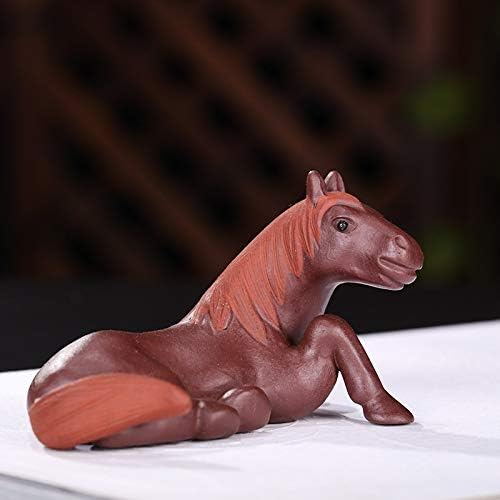 Teapot Wholesale Teapot Ore Purple Clay Tea Pet Horse Sculpture Zodiac Ornaments Crafts Tea TongLingUSL (Color : Purple mud)
