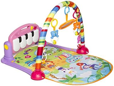 MooToys Kick and Play Newborn Toy with Piano for Baby 1-36 Month, Lay and Play, Sit and Play, Activity Toys, Play Mat Activity Gym for Baby. Pink (MT-108)