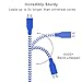 OKRAY 3 Pack Micro USB Cable Android Charger 10Ft Braided Tangle-Free Micro USB 2.0 Charging Cable Sync Cord Compatible with Galaxy S7 S6 Edge J7, HTC, LG G3 G4, Sony, Nokia (Blue Orange Purple)
