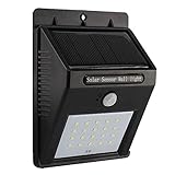 TFBOYS Solar Power Lights Outdoor Lighting Wireless Waterproof 20 LED Security Motion Sensor Lights 3 Intelligent Modes Night Lighting for Outdoor Wall Garden Lawn Patio Yard Driveway Stairs (1 Pack)