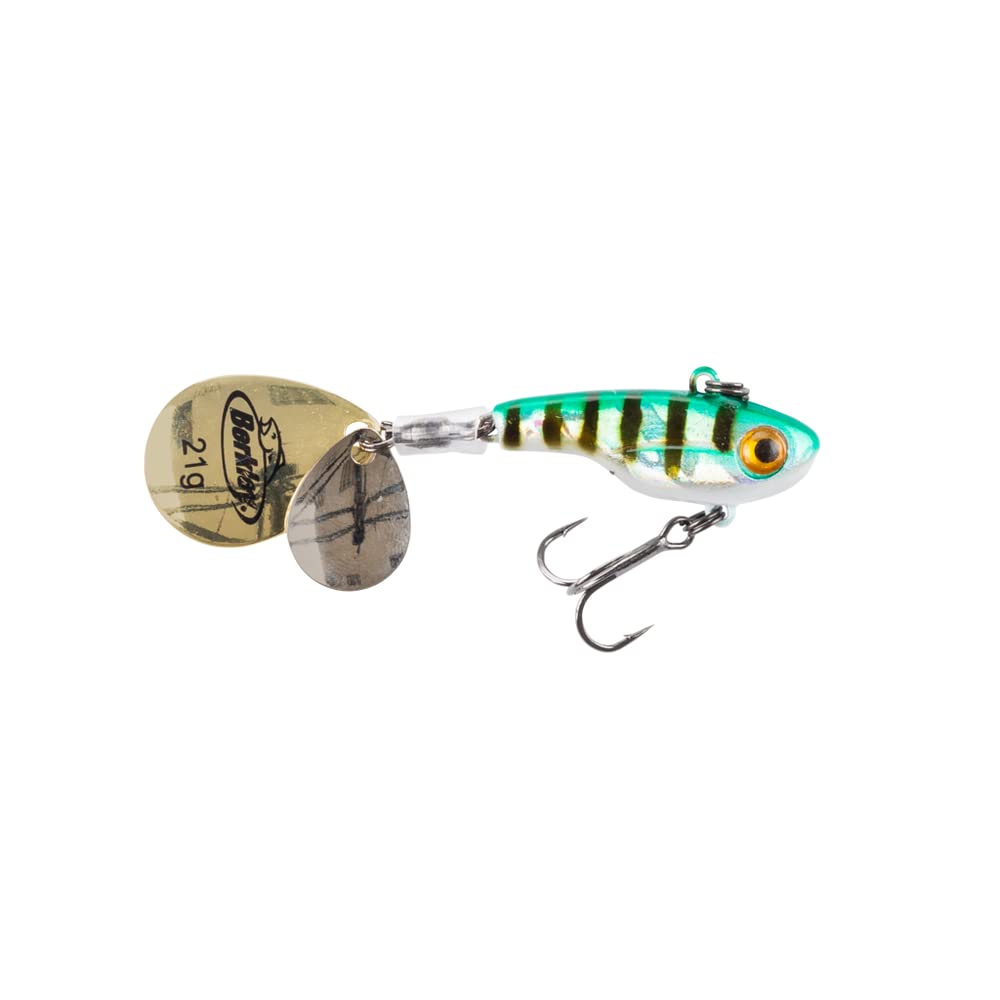 Berkley Pulse Spintail, Jig Lure with Spinner Blade & Berkley Fusion Treble Hook - Long Casting Hard Bait for Perch, Trout, Pike, Unisex, Holo Perch, 21g | 75mm